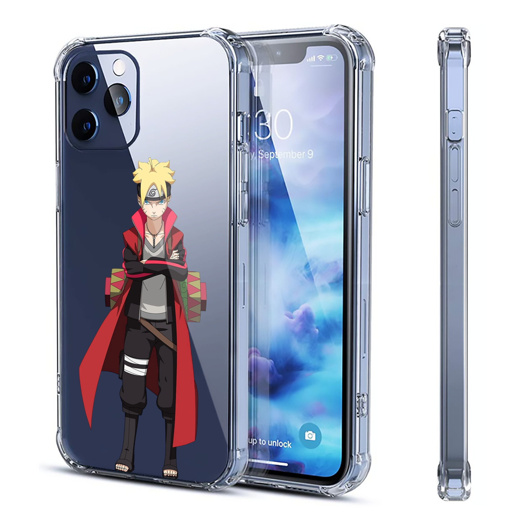 （画像用） NARUTO -ナルト- うずまき ボルト Uzumaki Boruto 【iPhone 12シリーズ対応】透明スマホケース（クリアソフトケース）